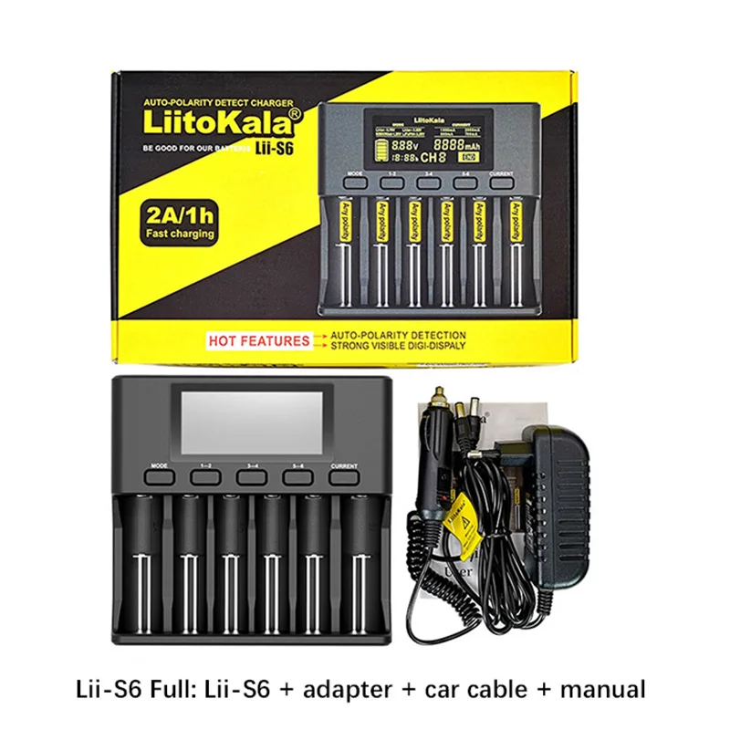 LiitoKala Lii-PD4 Lii-S8 Lii500s Lii600 battery Charger for 18650 26650 21700 18350 AA AAA 3.7V/3.2V/1.2V/ lithium NiMH battery