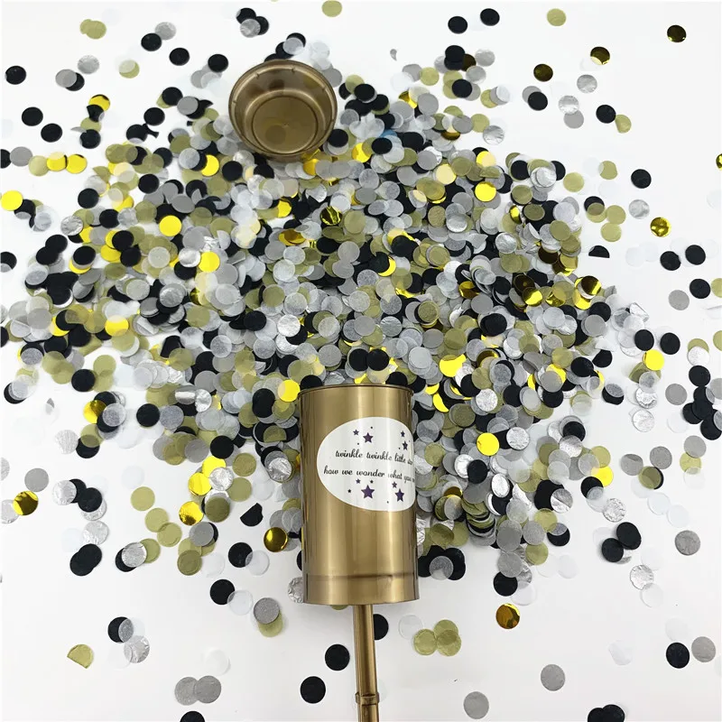 Daah54 Black Gold 10 шт./упак.; декор в виде золотистых металлических пуш-ап Confettis контейнер Confetti Poppers Свадьба День рождения бакалавра вечерние торжеств - Цвет: Daah54 Black Gold