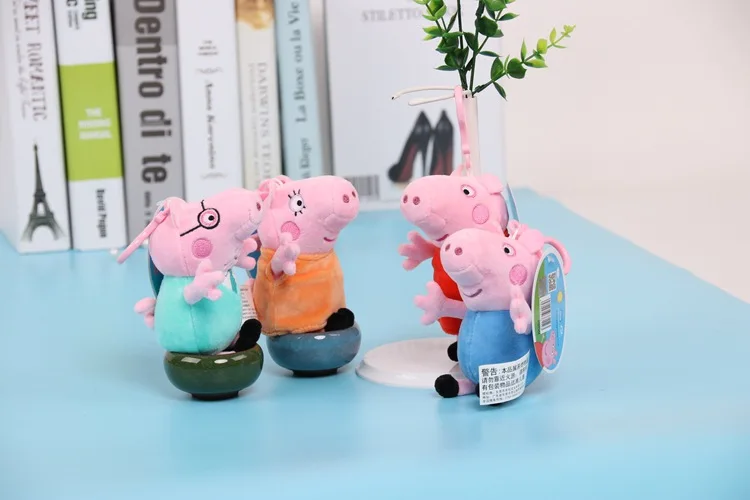 Подлинная Свинка Пеппа плюшевая фигурка кукла брелок 13 см Свинка Пеппа Peluche Джордж друзья дедушка бабушка рождественские подарки игрушки для детей