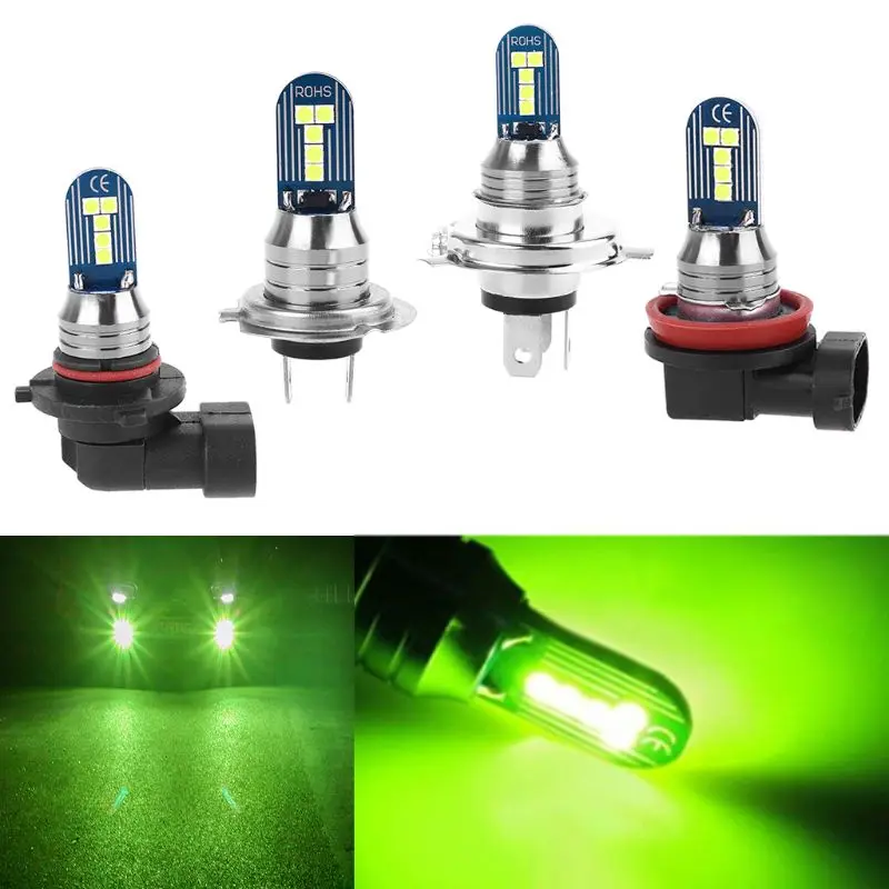 Mini Size H4 H7 H11 9006/HB4 Super Bright Car LED Light Canbus Headlight Bulbs Car Fog Lamp 15W 1000LM Lemon Green afbeelding