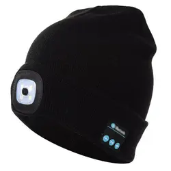 Casque d'écoute intelligent sans fil avec lumière LED, bonnet d'hiver, casque d'écoute de musique, mains libres, cadeau 