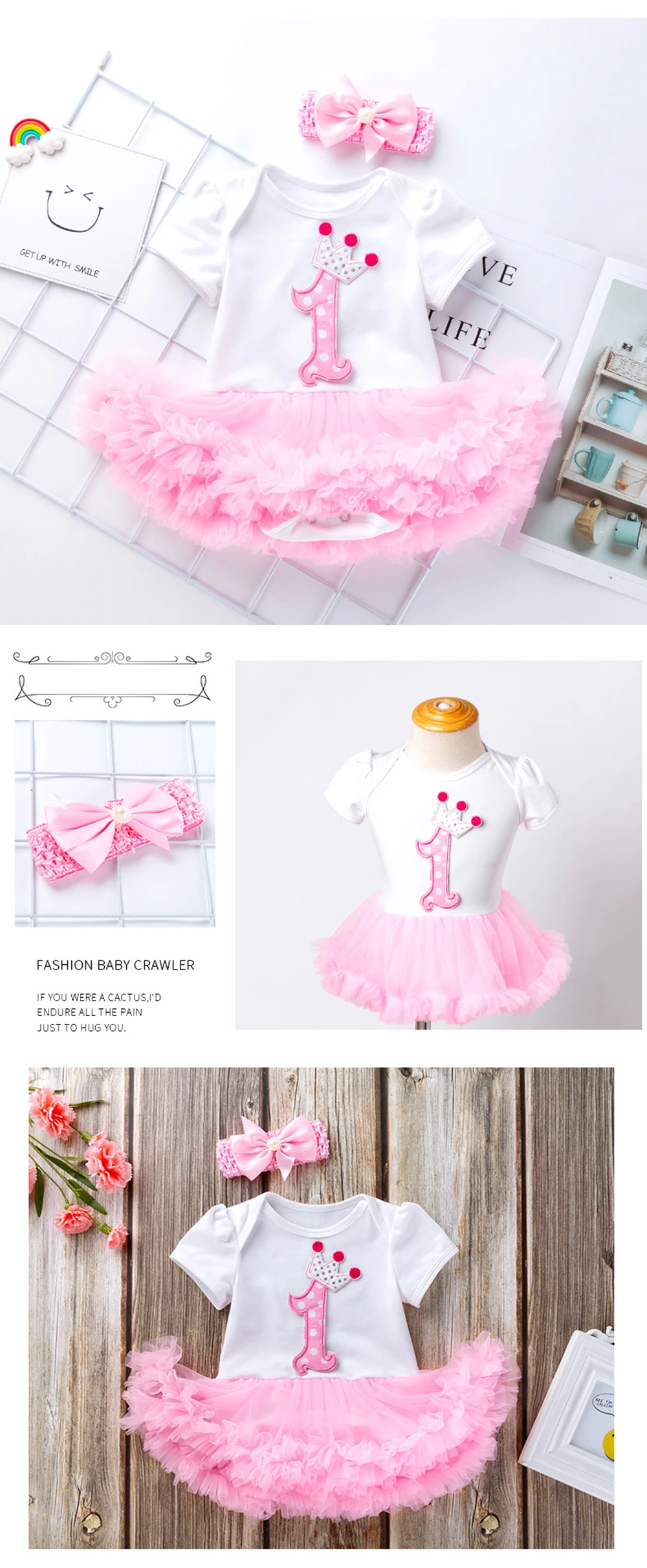 Infant Girl Rompers Dress Baby Girls Birthday Clothes Sets Outfits 2pcs Newborn Cotton Tutu Jumpsuit Party Clothes20190923_172742_018