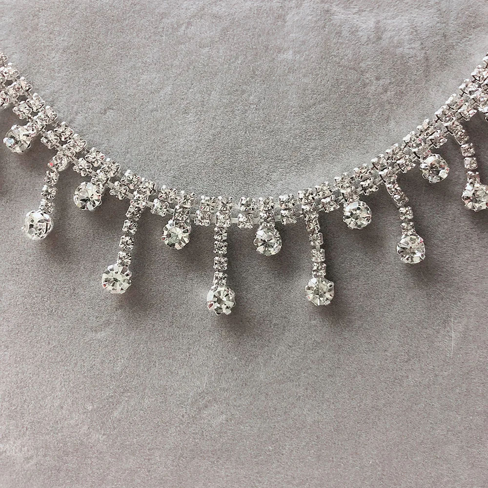 Свадебные Цветочные Стразы, модные украшения для воротника, Золотые декоративные Жемчужные Цепочки, Кристальные драгоценные камни, свадебные украшения
