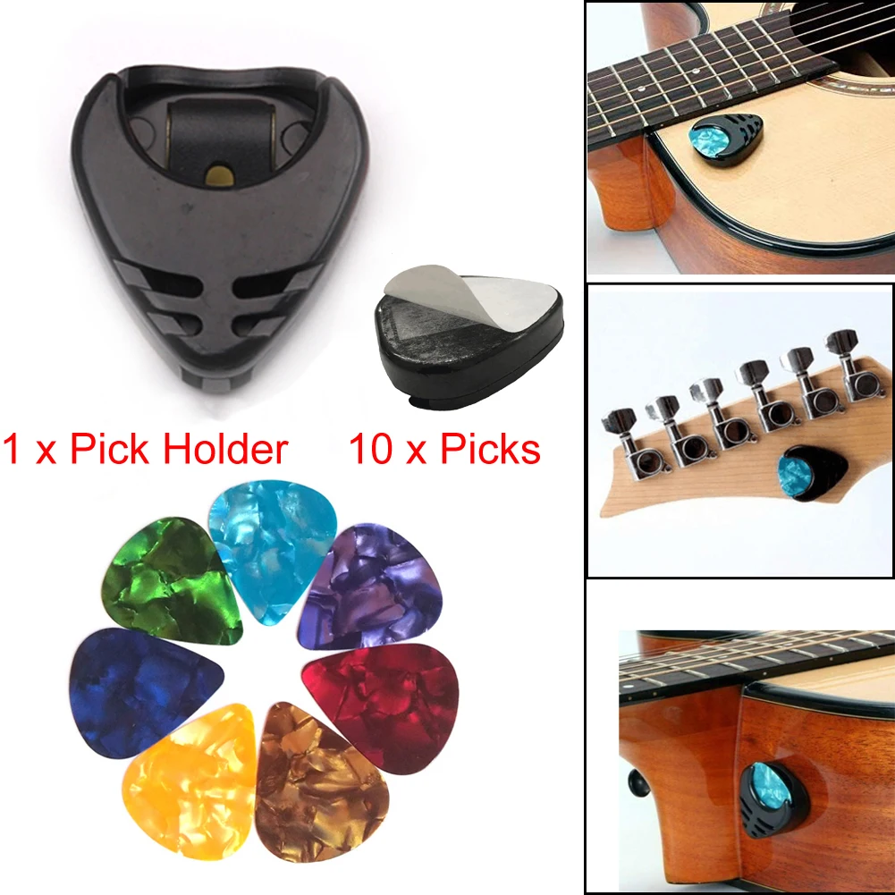 

Discount!Guitar Picks & Guitar Pick Holder Easy to Paste on the Guitar Suitable for Acoustic Guitar Electric Guitar Bass Ukulele