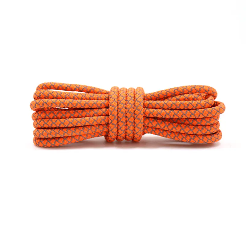 Модные круглые светоотражающие шнурки для кроссовок, спортивные безопасные шнурки, женские и мужские шнурки для ночных прогулок, шнурки 100/120 см - Цвет: orange