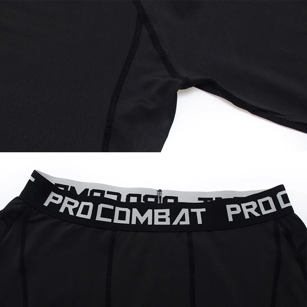 Quick-Drying Men's Sports Suit Breathable Training Running Suit Round Neck Long Sleeve Shirt Compression Leggings Gym Clothing