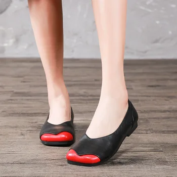 

2018chunxiageyishilu original square head leather shoes retro style comfortable shoes