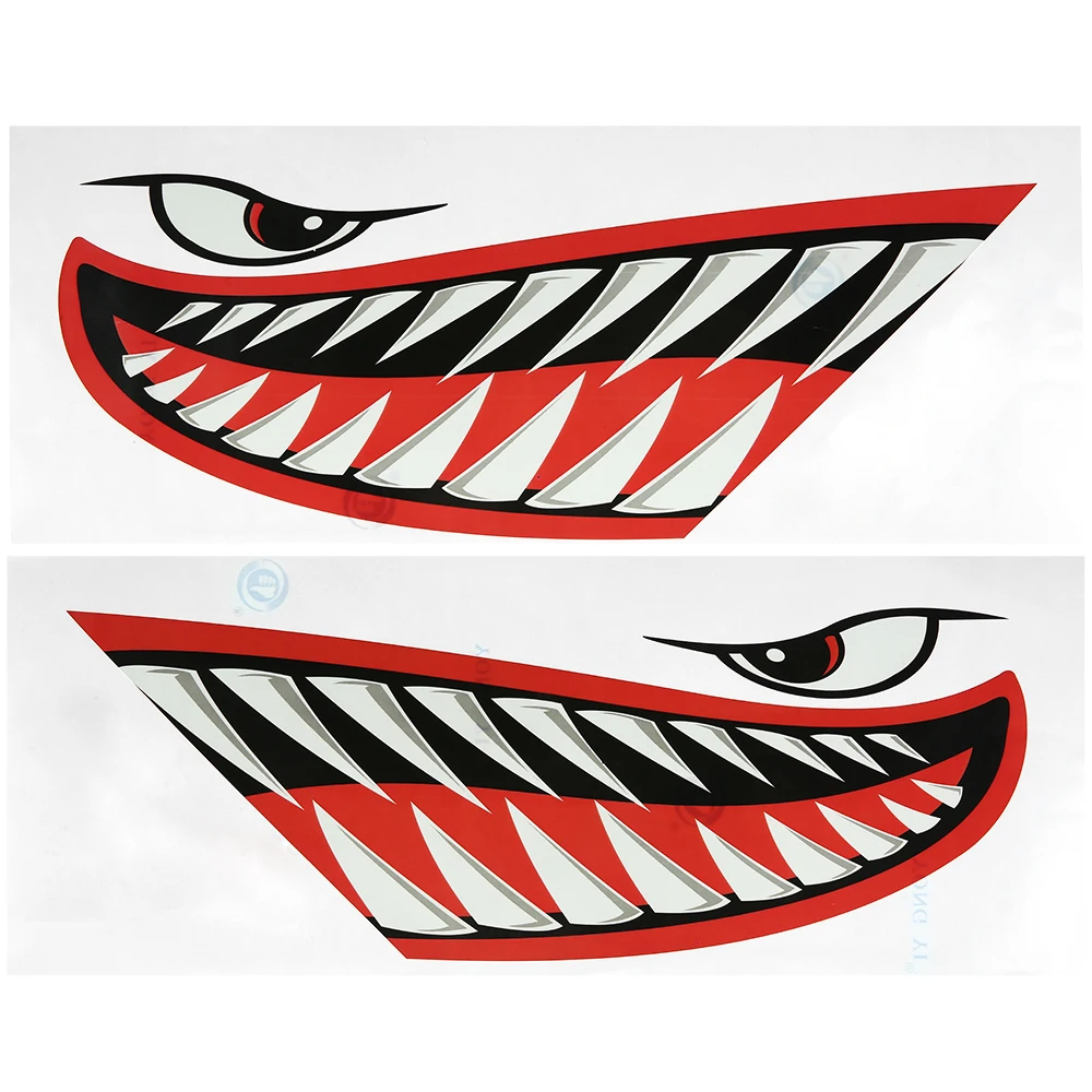 2 шт. водонепроницаемые рыбий зубы стикеры со ртом DIY каяк стикеры каяк аксессуары забавные наклейки лодка автомобильные аксессуары для грузовиков для милых - Цвет: type2