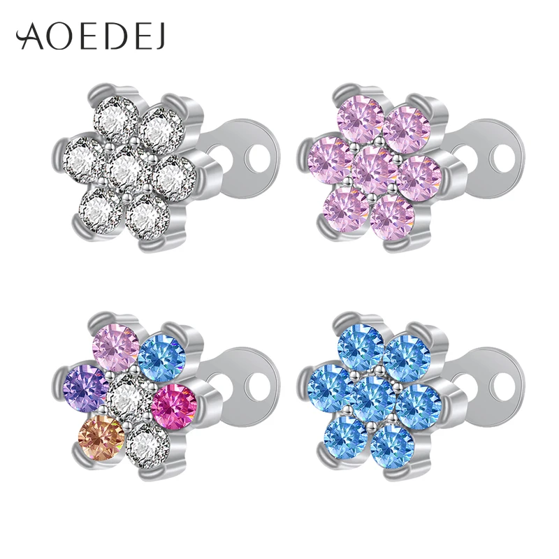 Aoedej 14G 1Pc Dermal Anchor Top Piercing Skin Diver Superficie Anello Micro Fermi Nel Corpo Di Impianto Con Base Della Vite Prigioniera Monili Per Il