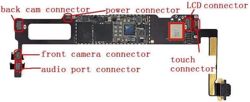 30 компл./лот для iPad mini 2 mini2 retina LCD/touch/Фронтальная камера/задняя большая