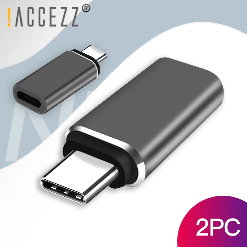 ACCEZZ 2 шт. Тип C адаптер Мужской до 8 Pin женский USB C быстрой зарядки Разъем синхронизации данных OTG конвертер для huawei P20 Pro Xiaomi