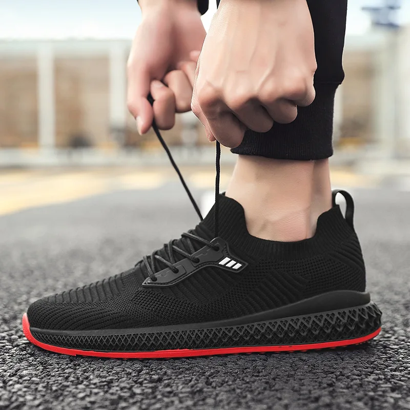 

Korean-style Sports Footwear Students Slip-on wa zi xie Trend of Fashion Fly Netting Surface Shoe nan pao xie