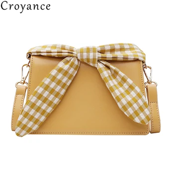 

Croyance Quality PU Leather Small Women Bags Bowknot Designer Messenger Bag Handbags Ladies Summer Cute Shoulder Crossbody Bags