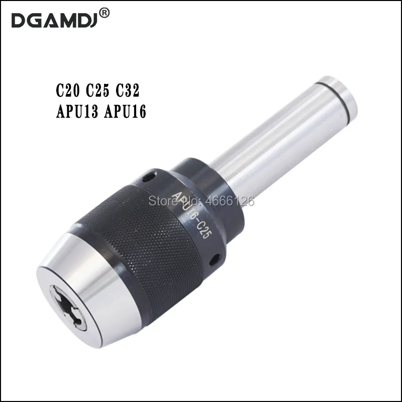 

1pcs C20 C25 C32 tool holder APU13 (1-13mm) APU16 (1-16mm) one-piece self-tightening drill chuck for milling machining