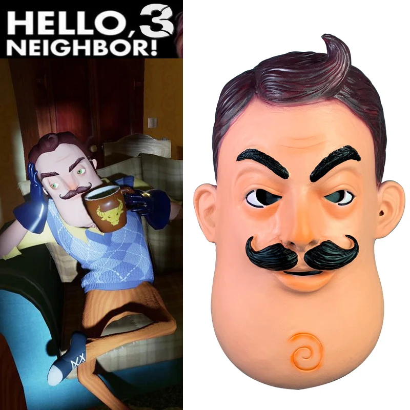 

Horror Game Hello Neighbor Mask Cosplay Props Latex Full Head Helmet Women Men Halloween Neighbor Masks