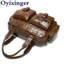 Для мужчин из натуральной воловьей кожи с ноутбук сумка для Для мужчин, сумка на плечо, для мужчин, кожаные плечики офисная сумка, портфель сумки для Matebook 15"