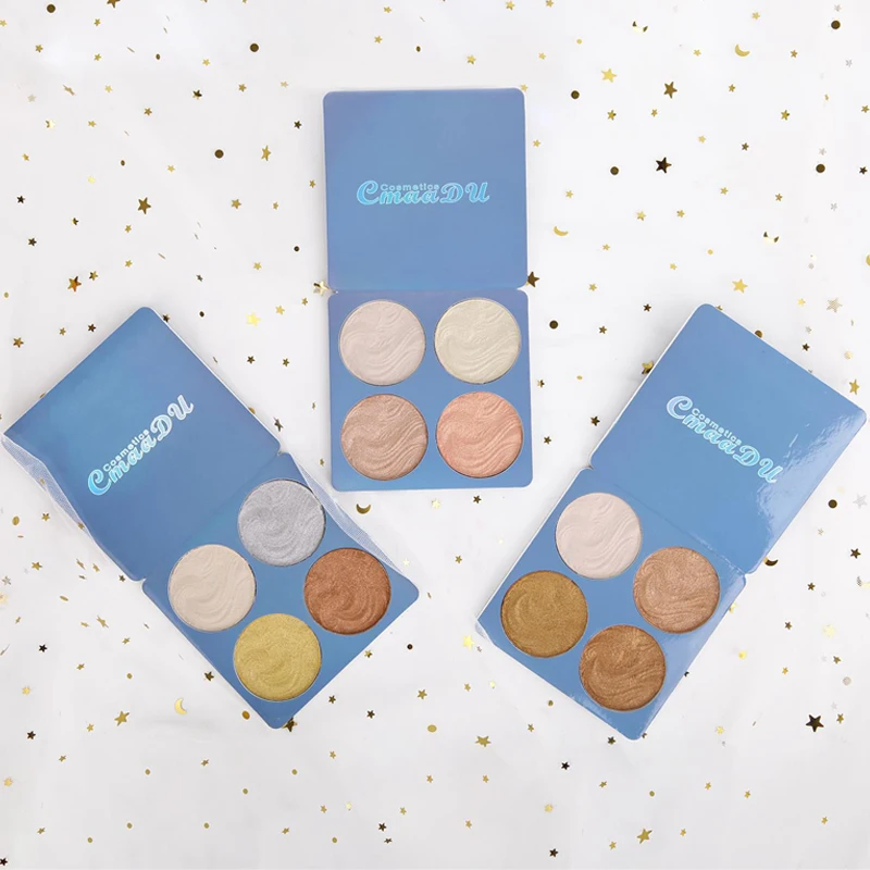 4-color professional contour makeup powder highlighter eyeshadow fluorescent shiny highlighter palette cosmetics face makeup