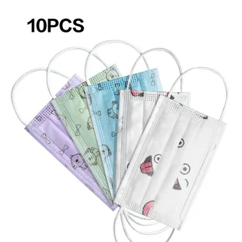 

10pcs Color Random Children 3-ply Disposable Mask Students Kids Mask