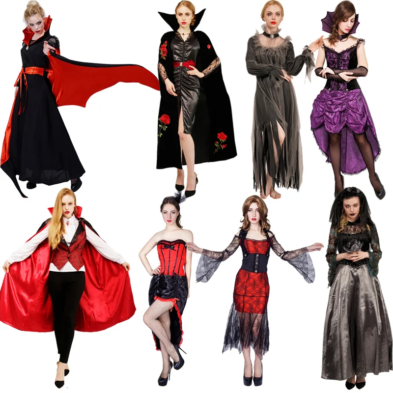 Костюм вампира для взрослых на Хэллоуин костюм вечерние готический королевы