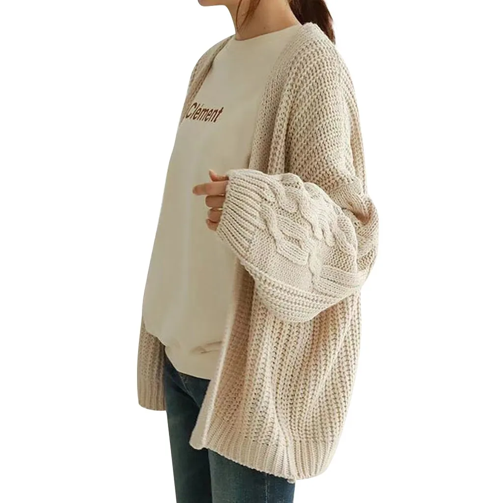 JAYCOSIN, женские свитера, однотонный, длинный рукав, вязаный свитер, топы, открытая стежка, кардиганы, пальто, Осень-зима, Повседневный свитер, пальто o28 - Цвет: BG