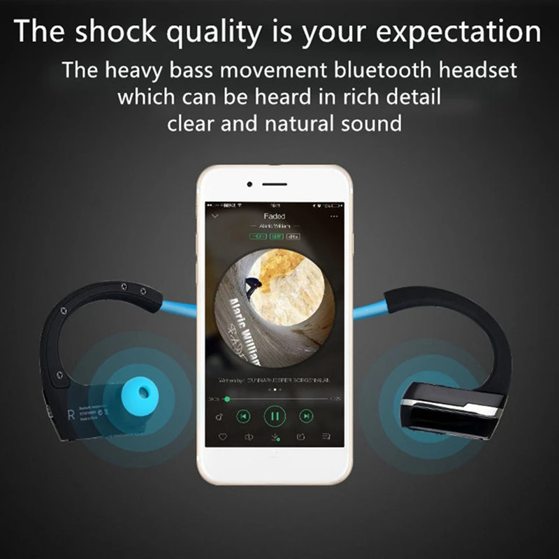 ABKK-P9 Bluetooth 4,1, гарнитура Ipx4, спортивные стереонаушники с защитой от пота, Bluetooth наушники, беспроводные наушники, Hd микрофон, наушники для