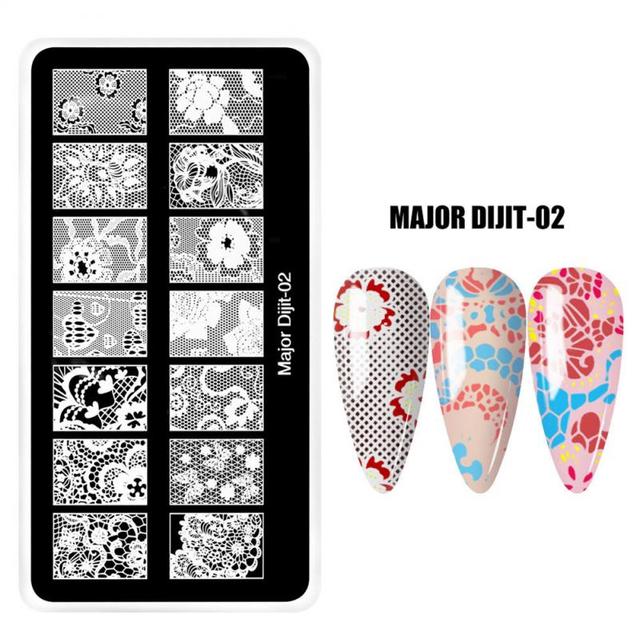 irregular shape Nail Stamping Plates Skull Template Dot Point Image Printing Stencil Nail print template Manicuring Tool