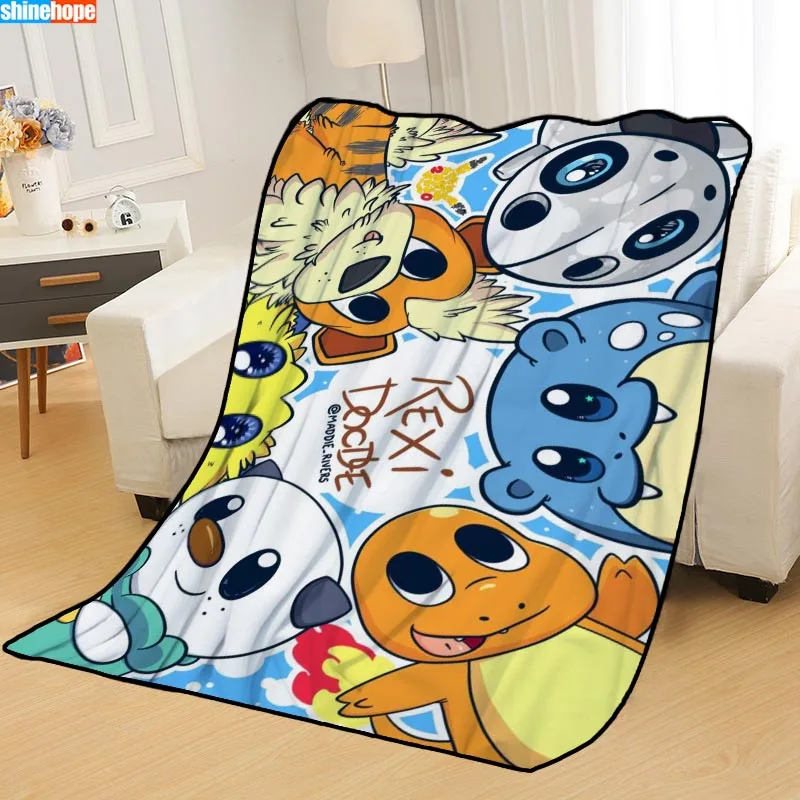 New Arrival Pokemon Blankets Printing Soft Nap Blanket On Home/Sofa/Office Portable Travel Cover Blanket - Цвет: Blanket 11