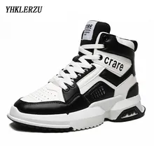 YHKLERZU/мужские высокие модные кроссовки; Мужская Вулканизированная обувь; трендовая удобная мужская повседневная обувь; уличная нескользящая обувь