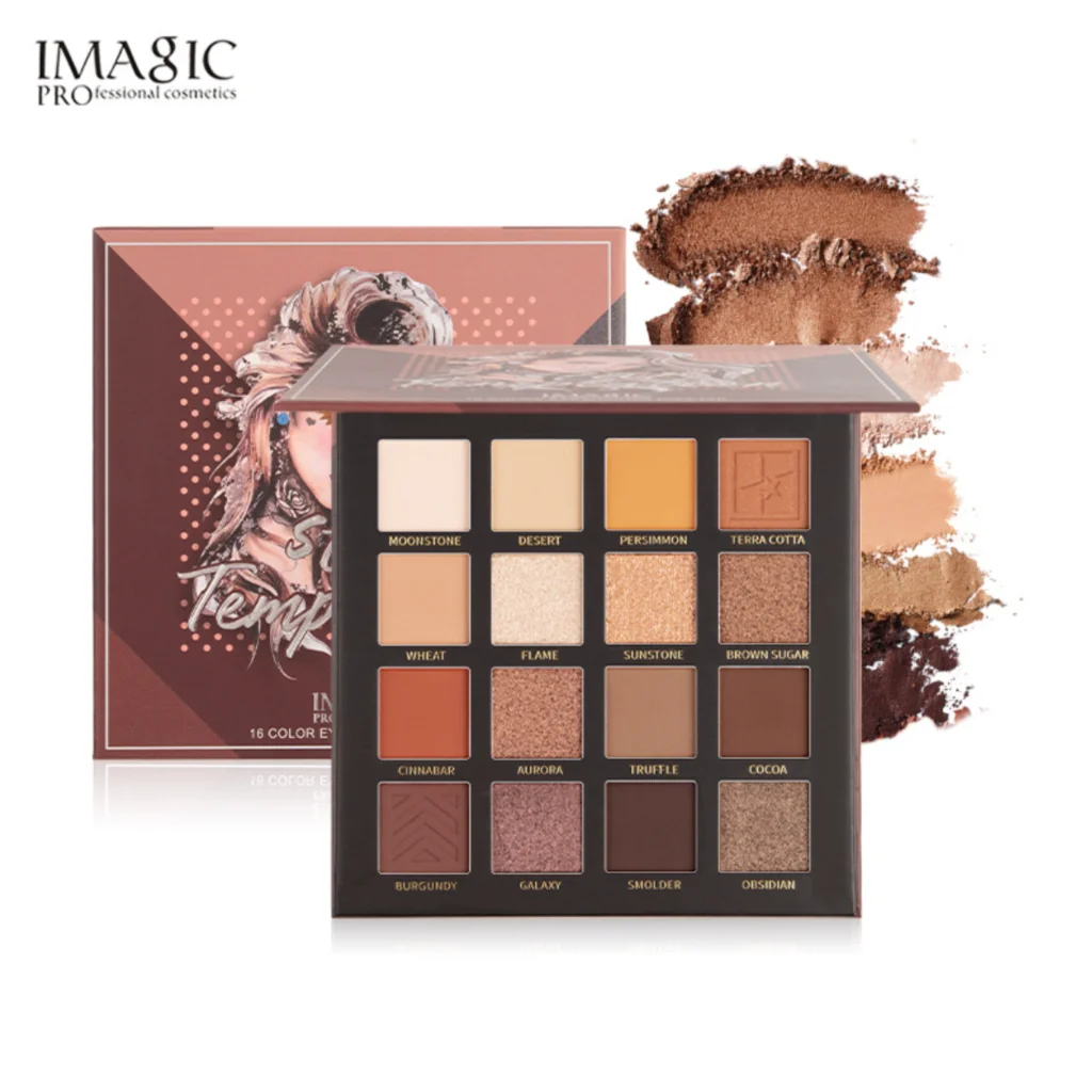 IMAGIC New16 Color Eyeshadow Shimmer Pallete Matte&Highlighter Long Lasting Pigmented Powder Professtional Mineral Powder Makeup