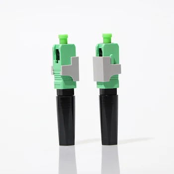 

100pcs SC/APC Optic Fiber Fast Connector FTTH Embedded Quick Connector FTTH Flat Fast Quick field Assembly Straight tail
