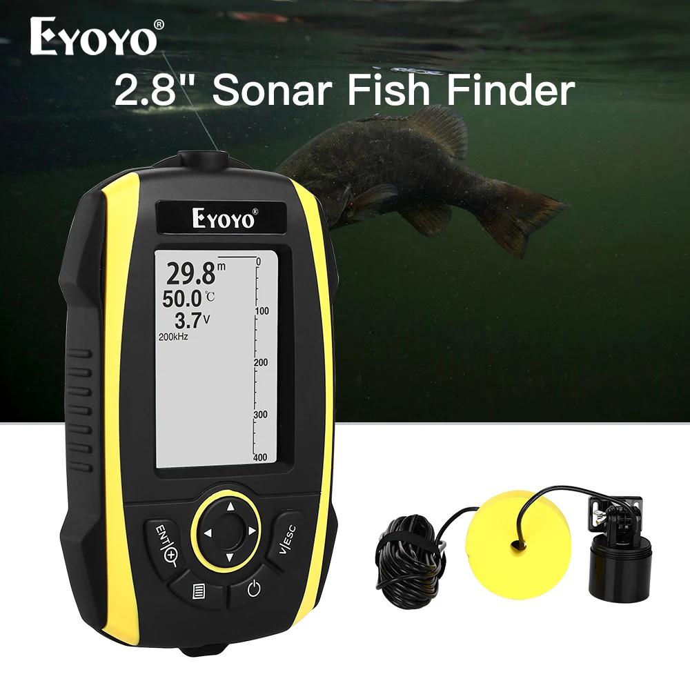  Eyoyo E4 Portable Fish Finder 0.6-72m Sonar LCD Echo Sounders Fishfinder Echo sounder for fishing d