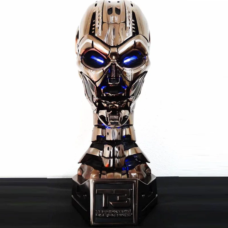 

Female Terminator T3 1/1 T-X Head Portraits Skull Blue Light Breathing Lamp Resin Statue Action Figure Collection Toy X4130