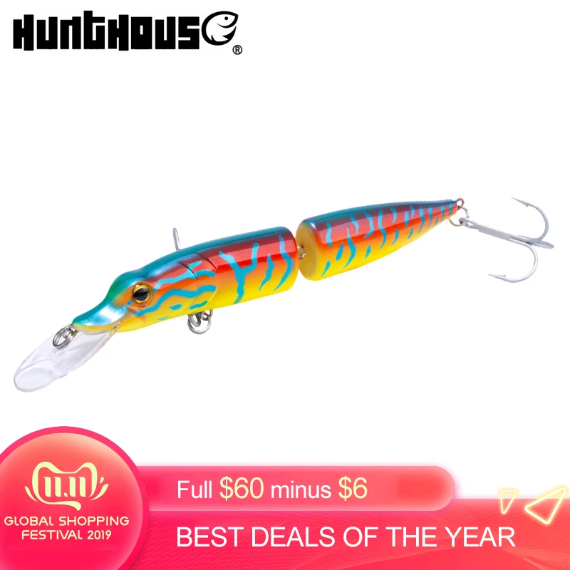

Hunthouse pike minnow sea fishing lure hard bait swimbait 12cm/16cm 15.5/32g 2 section body 5 colors for fishing pike