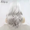 Melody Wig Long Body Wave 13*3 Lace Front Wig Silver Gray  Color Synthetic Heat Resistant Fiber for Women Everyday Wig ► Photo 3/6