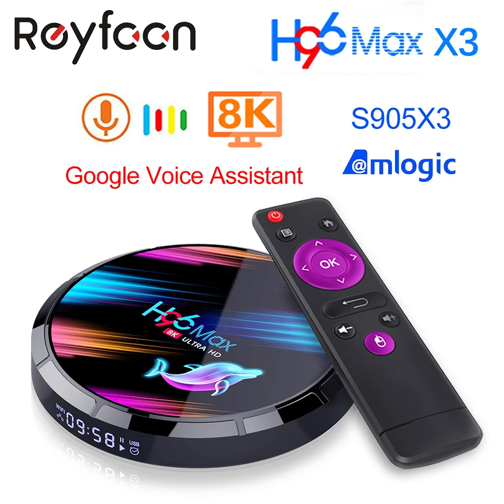 ТВ приставка H96 MAX X3 на Android 9 0 4 + 128/64/32 ГБ Amlogic S905X3 1080p 4K 60 кадров/с|ТВ-приставки и