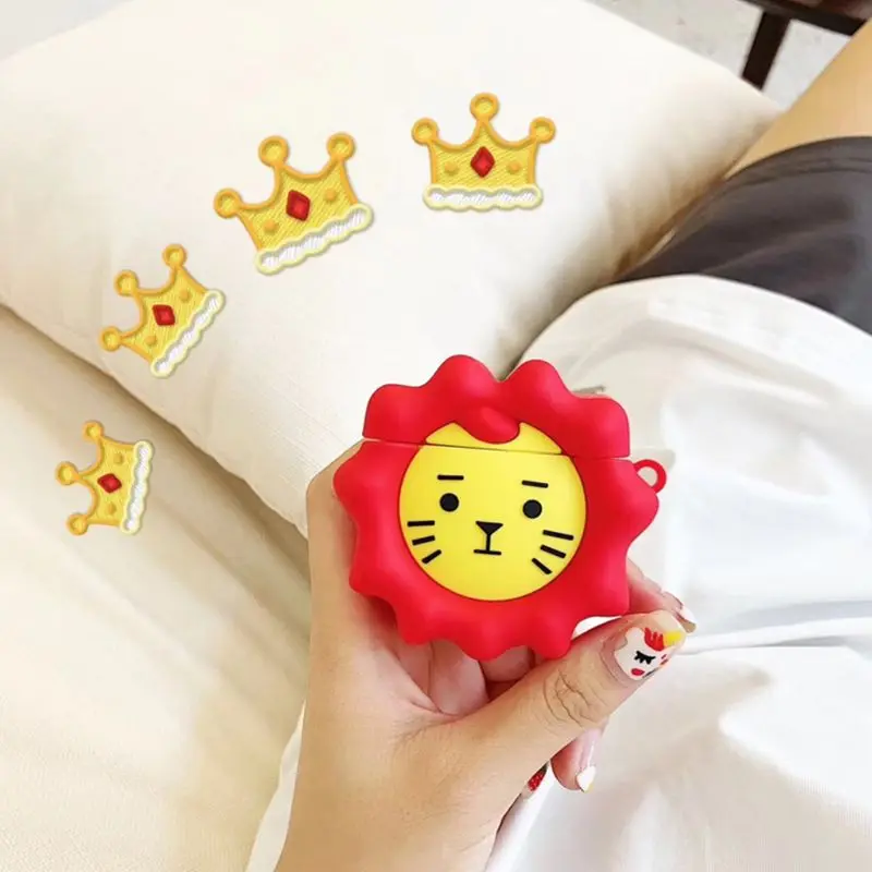 

Cute Lion Protective Case Soft Silicone Cover Skin Protector for Airpods 1/2 3XUE