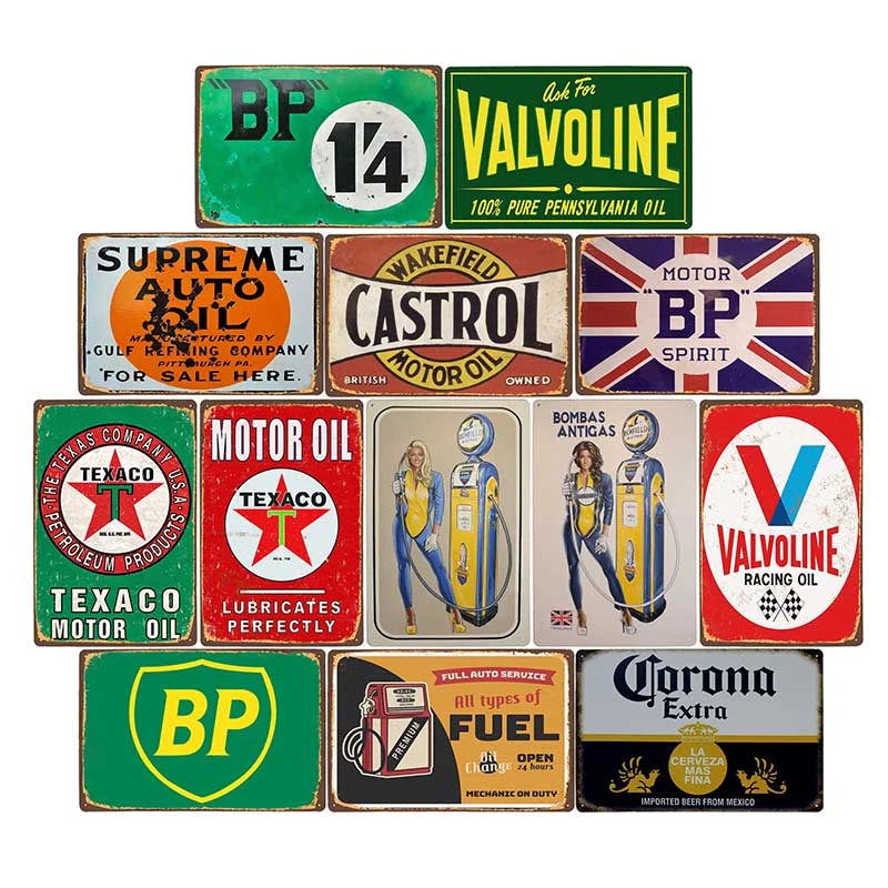 Metal Tin Sign motor oil available here Decor Pub Bar Home Vintage Retro