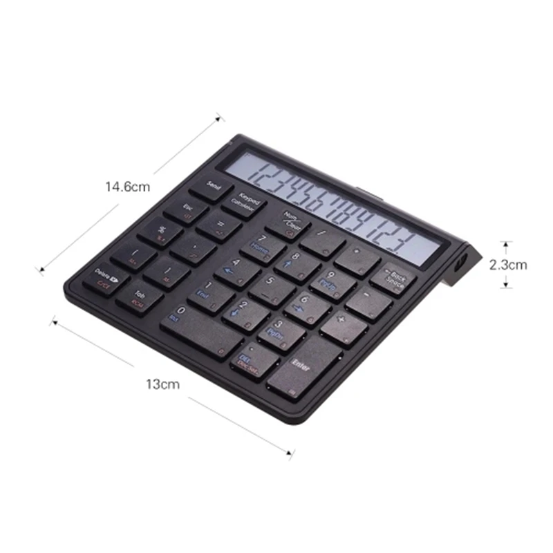  HOT-Wireless Bt 28 Keys Rechargeable Smart Numeric Keypad Keyboard & Calculator Function Data Entry