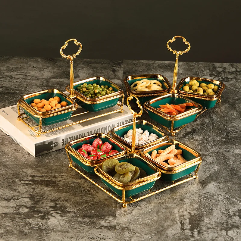 Североевропейская темно-зеленая тарелка для закусок керамическая миска