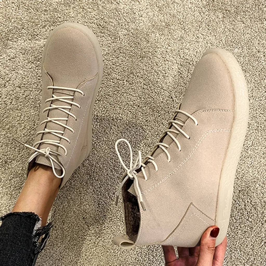 ankle boots for women luxury Lace Up Punk Ankle Cool boots Sewing Low Heels Warm black Boots chaussure femme ete#1104x35