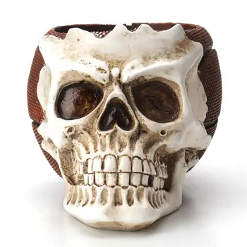 

Resin Craft Statues For Decoration Skull Head Creative Skeleton Figurines Sculpture Halloween Decoration Skull Head Ornaments