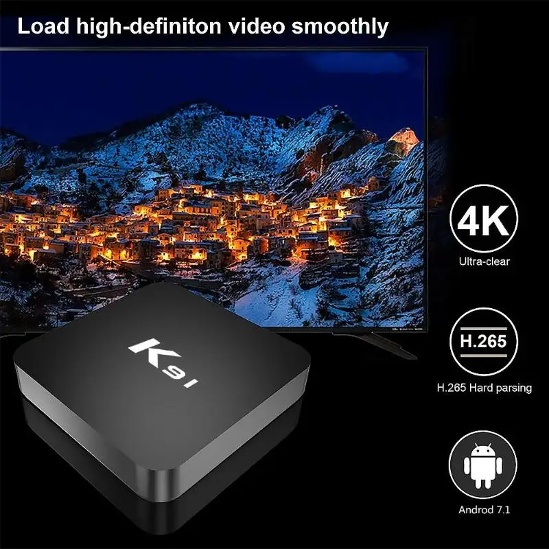 K91 S905L Android 7,1 Smart Set Top tv Box четырехъядерный 1 ГБ ОЗУ 8 Гб ПЗУ BT телеприставка домашний смарт-телевизор медиаплеер