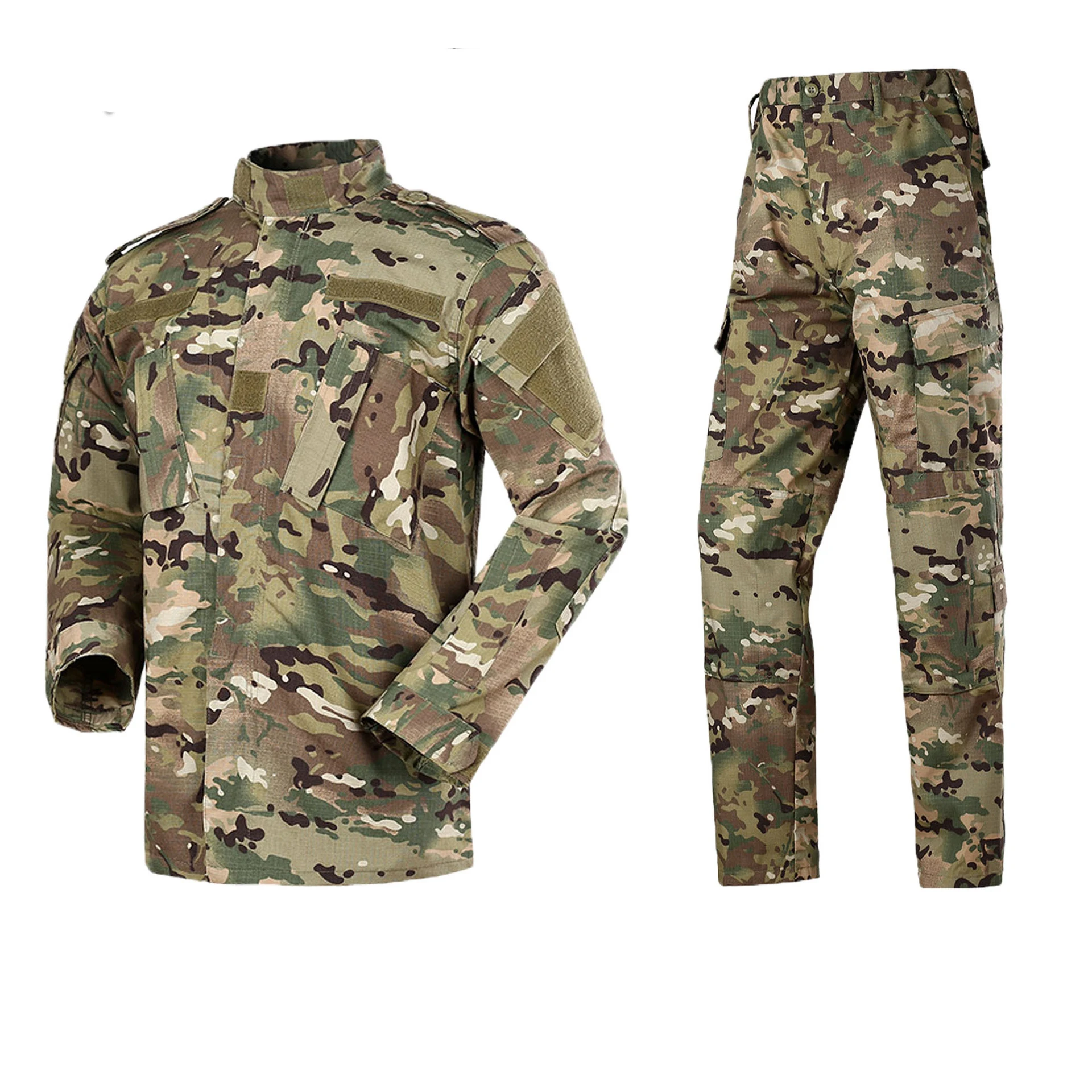 

Pants + Jacket Set Tactical BDU Uniform Combat 65/35 Poly/Cotton Rip Stop Military Hunting CS Set Hunting Camouflage Clothing