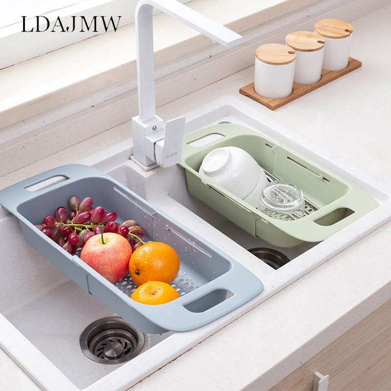 

Retractable Drain Basket Washing Basket Convenient And Fashionable Kitchen Storage Basket Fruit And Vegetable Cleaning Tool