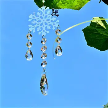 

snowflake suncatcher craft rainbow collection crystal hanging suncather prism window outdoor garden decoration housewarming gift