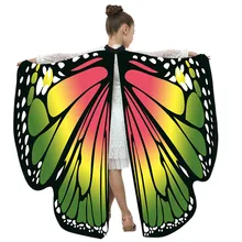 Бабочка косплей дети шарфы для мальчиков девочек Бабочка крыло шаль дамы обёрточная бумага плащ костюм аксессуар шарф платок femme#5