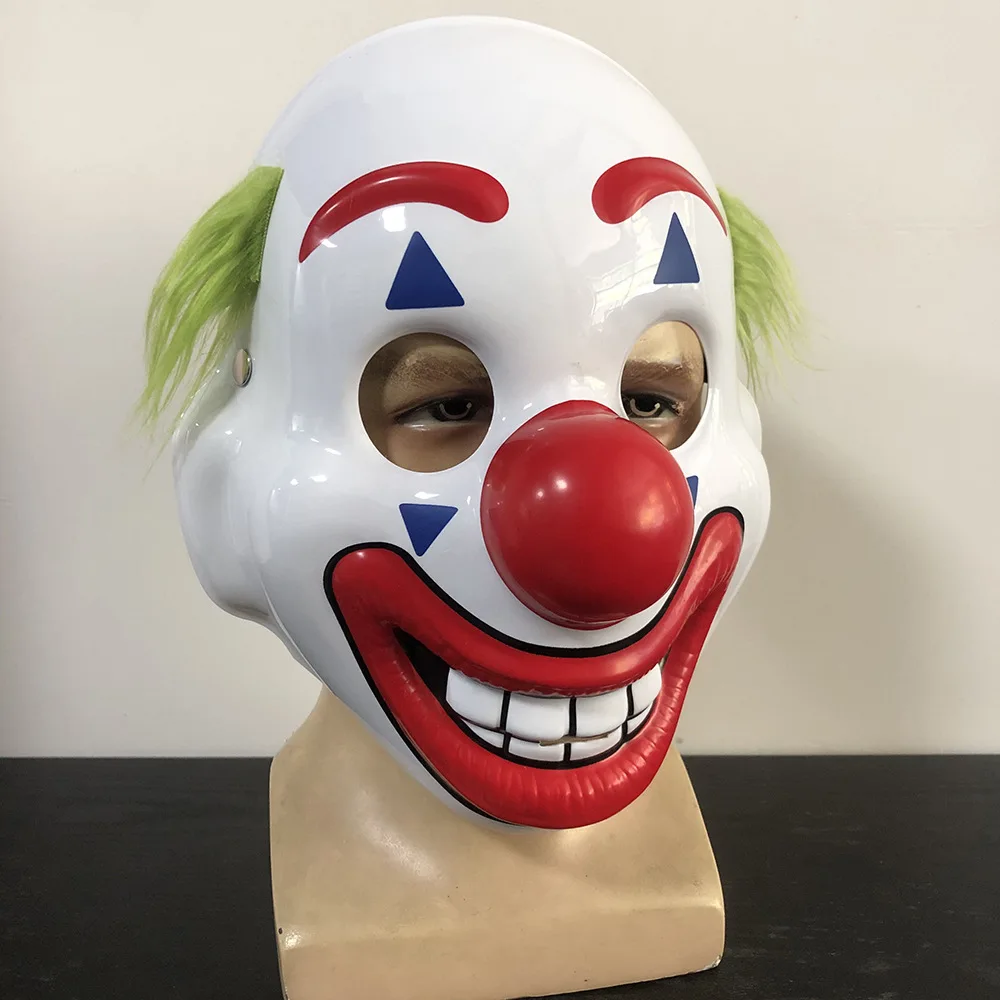 Joker Arthur Fleck Cosplay Mask Horror Scary Clown Green Hair Mask Halloween Joker Mask Clown Party Costume Accessory