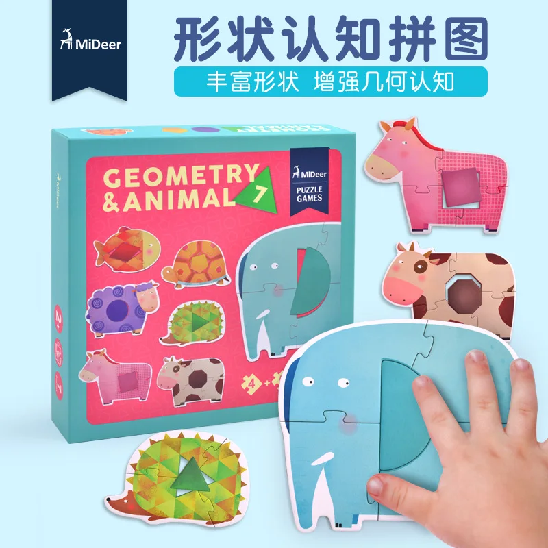 

Jigsaw MiDeer Children Animal Jigsaw Puzzle Geometric Shapes Jigsaw Puzzle Educational Early Childhood Cognitive Toy Jigsaw Puzz