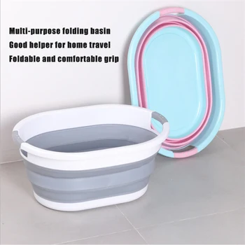

Portable Foldable Bucket Solid Basin Tourism Outdoor Clean Bucket Fishing Camping Car Wash Footbath Laundry Basket Storage Box
