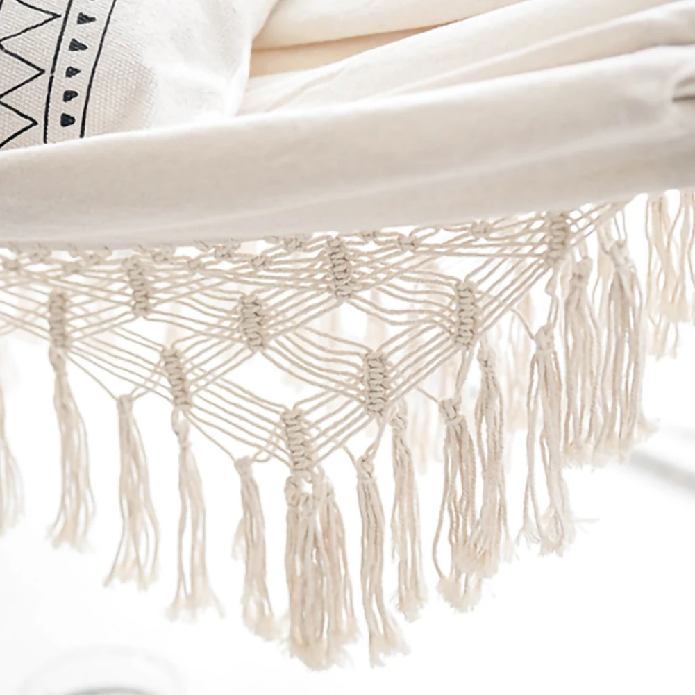 2 Person Hammock Boho Style Brazilian Macrame Fringed Deluxe Double Hammock Net Swing Chair Indoor Hanging Swing delivery hammock swing chair double hammock
